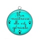 Pendentif Cabochon Argent - maîtresse géniale