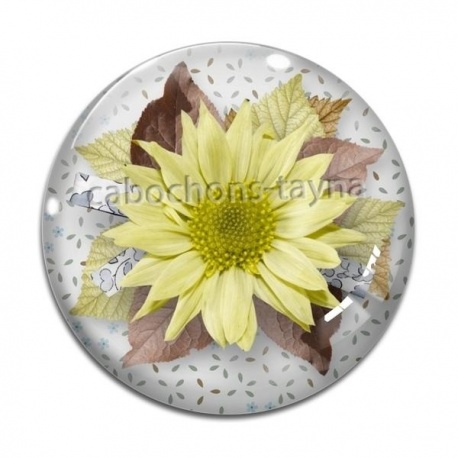 Cabochon Verre - fleur