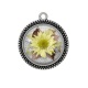 Pendentif Cabochon Argent - fleur