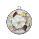 Pendentif Cabochon Argent - fleur