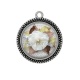 Pendentif Cabochon Argent - fleur