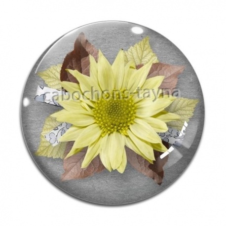 Cabochon Verre - fleur
