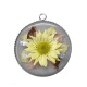 Pendentif Cabochon Argent - fleur