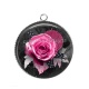 Pendentif Cabochon Argent - fleur