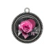 Pendentif Cabochon Argent - fleur