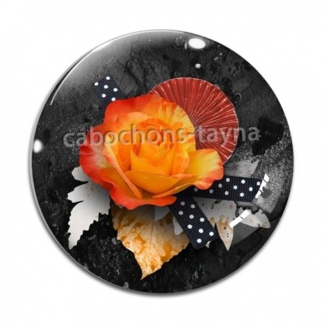 Cabochon Verre - fleur