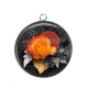 Pendentif Cabochon Argent - fleur