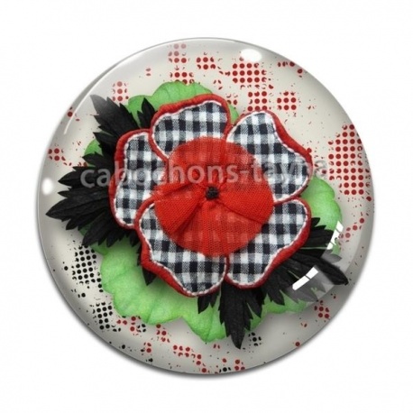 Cabochon Verre - fleur