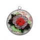 Pendentif Cabochon Argent - fleur