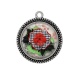 Pendentif Cabochon Argent - fleur