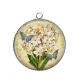 Pendentif Cabochon Argent - fleur exotique