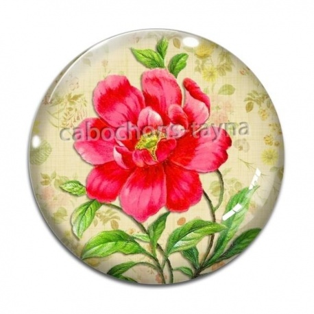 Cabochon Verre - coquelicot