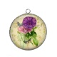 Pendentif Cabochon Argent - fleur