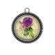 Pendentif Cabochon Argent - fleur