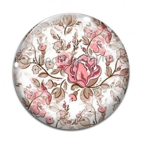 Cabochon Verre - fleur