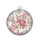 Pendentif Cabochon Argent - fleur