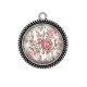 Pendentif Cabochon Argent - fleur