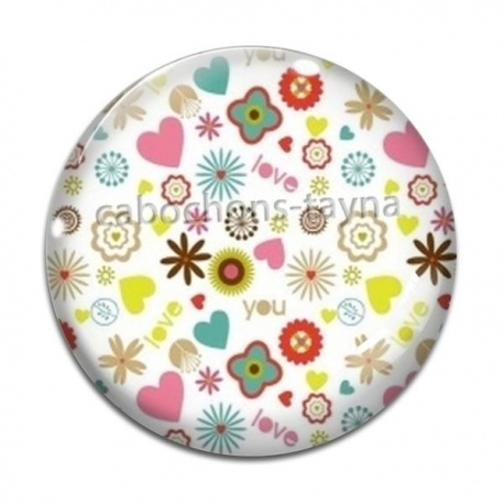 Cabochon Verre - fleur
