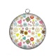 Pendentif Cabochon Argent - fleur