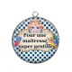 Pendentif Cabochon Argent - maîtresse gentille
