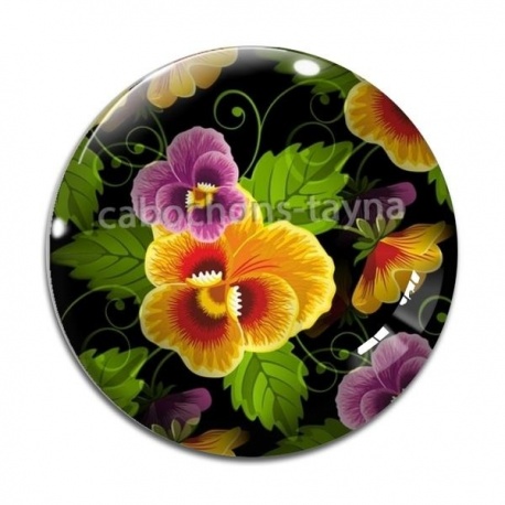 Cabochon Verre - fleur