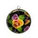 Pendentif Cabochon Argent - fleur