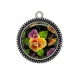 Pendentif Cabochon Argent - fleur