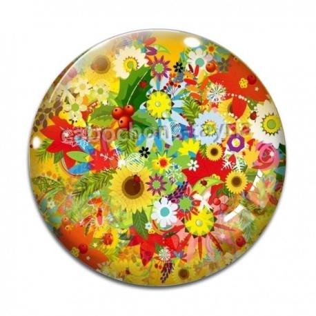 Cabochon Verre - tournesol
