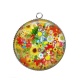 Pendentif Cabochon Argent - tournesol