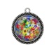 Pendentif Cabochon Argent - tournesol