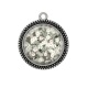 Pendentif Cabochon Argent - fleur
