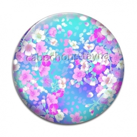 Cabochon Verre - fleur