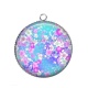 Pendentif Cabochon Argent - fleur