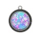 Pendentif Cabochon Argent - fleur