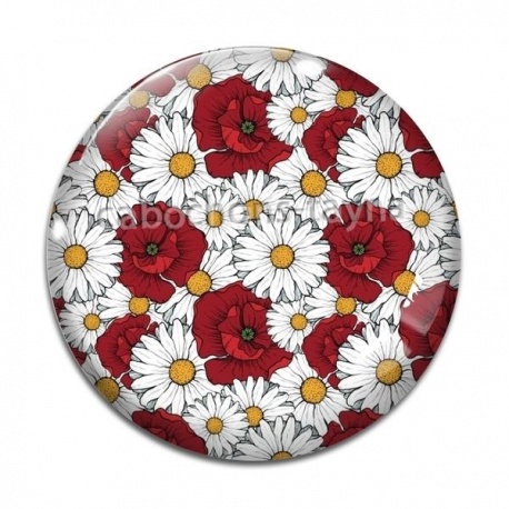 Cabochon Verre - fleur