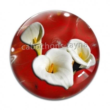 Cabochon Verre - fleur