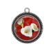 Pendentif Cabochon Argent - fleur