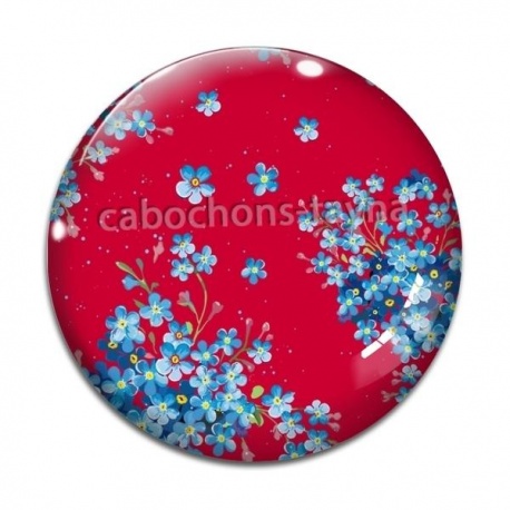 Cabochon Verre - fleur