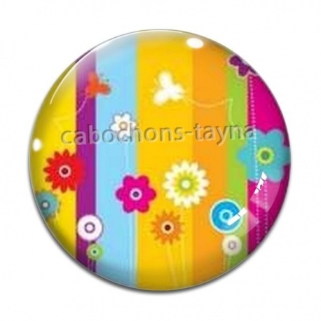 Cabochon Verre - fleur