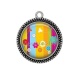 Pendentif Cabochon Argent - fleur