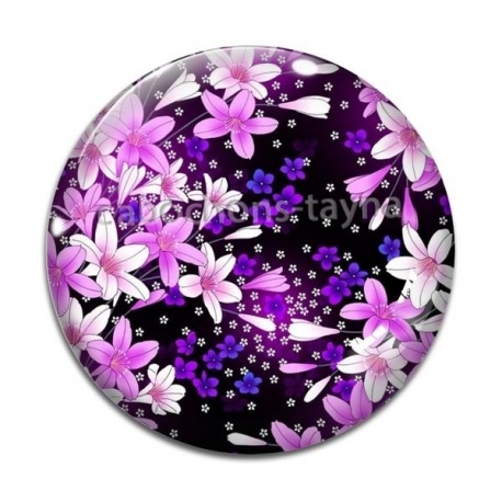 Cabochon Verre - fleur