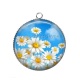 Pendentif Cabochon Argent - marguerite