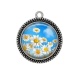 Pendentif Cabochon Argent - marguerite