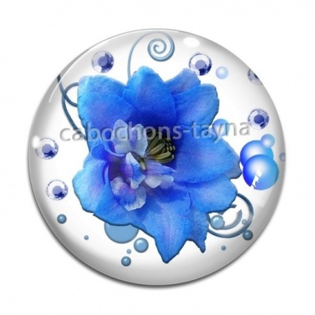Cabochon Verre - fleur