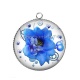 Pendentif Cabochon Argent - fleur