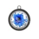 Pendentif Cabochon Argent - fleur