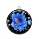 Pendentif Cabochon Argent - fleur