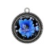 Pendentif Cabochon Argent - fleur