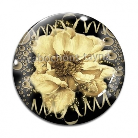 Cabochon Verre - coquelicot