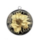 Pendentif Cabochon Argent - coquelicot